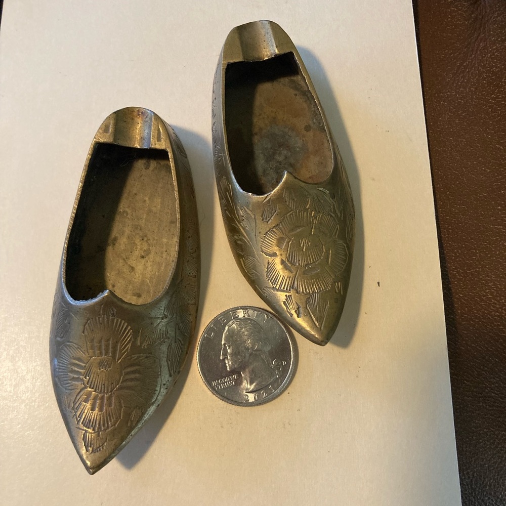 Two Vintage brass slipper ashtray’s India
